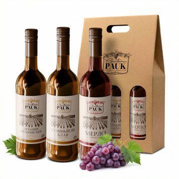 Винний сет &laquo;Перший ковток Закарпаття&raquo; - 3 пляшки для знайомства з Chateau Pauk NAB-PRSHKVT фото