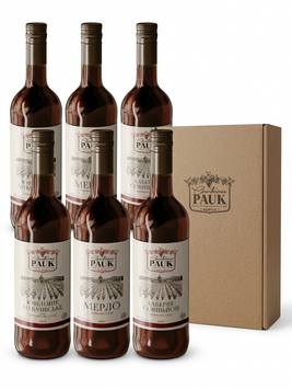 Набір червоних вин Chateau Pauk (6 пляшок) - Мерло, Каберне Совіньйон, Мукачівське Ювілейне | Закарпаття nabir-chervonykh6 фото
