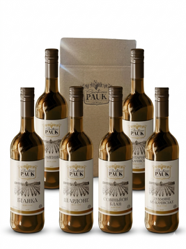Набір білих вин Chateau Pauk (6 пляшок) - дегустаційний сет із Закарпаття nabir-bilykh6 фото